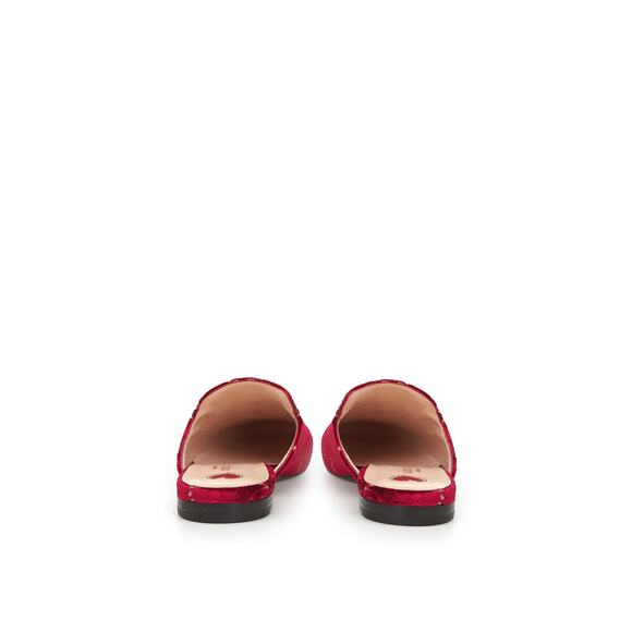 Gucci Red Velvet Princetown Slipper with Logo Allover/EU37/US6.5/Red NWT - Picture 3 of 6